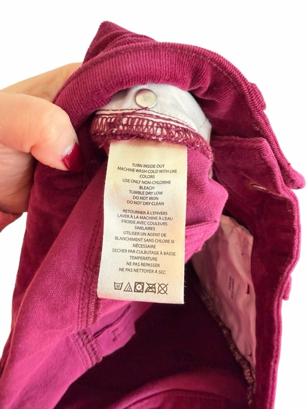 Anthropologie Pilcro Wine Corduroy High-Rise Skinny Pants Women’s Sz 27 - Picture 7 of 12